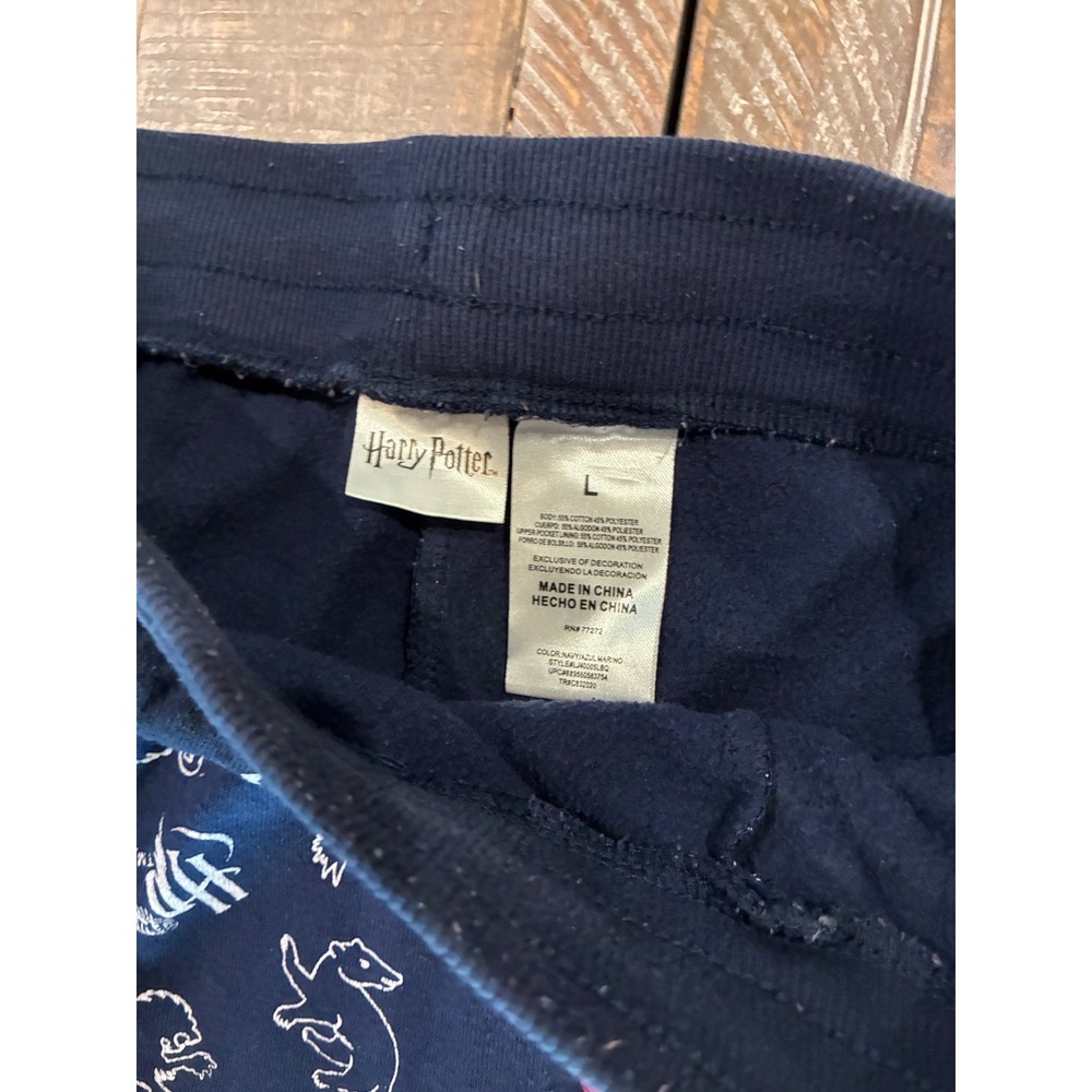 Harry Potter Hogwarts Navy Blue All Over Print Joggers Sweatpants Women L - Picture 3 of 6